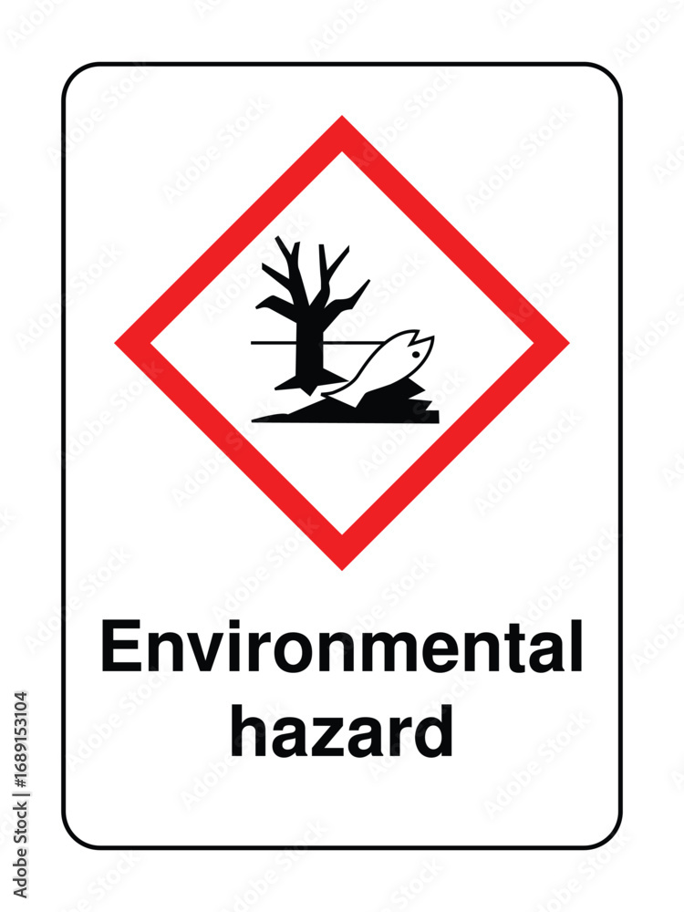 Member Ecosystem Risk Icon Стоковое векторное изображение «Environmental Hazard Symbol with Label ...