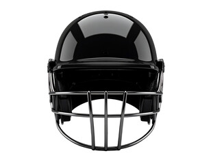 Wall Mural - Professional cricket safety helmet in black with steel grill isolated on transparent background PNG