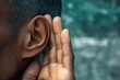 © Prazis Images - Man's ear and hand close up, trying to listen and eavesdrop on a secret conversation