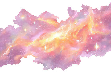 Wall Mural - Pink And Orange Galaxy Nebula Cosmic Background