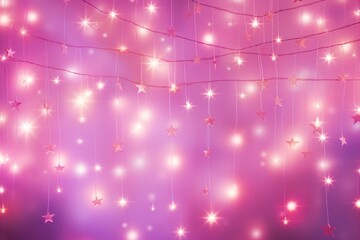 Wall Mural - pink light strings pattern backgrounds christmas lighting.