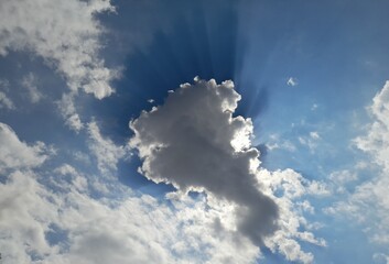Wall Mural - partly cloudy sky view