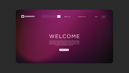 Elegant welcome screen design with modern website interface for business marketing and content