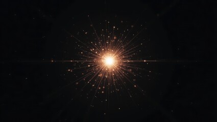 Wall Mural - Bright Sparkling Light Burst with Radiating Particles Against a Dark Background