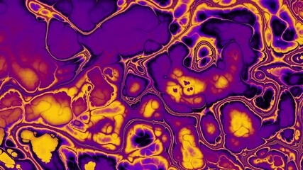 Wall Mural - Liquid psychedelic pattern of curved lines. Looping Motion. Moving liquid pattern with curved lines. Spots and curved lines move in