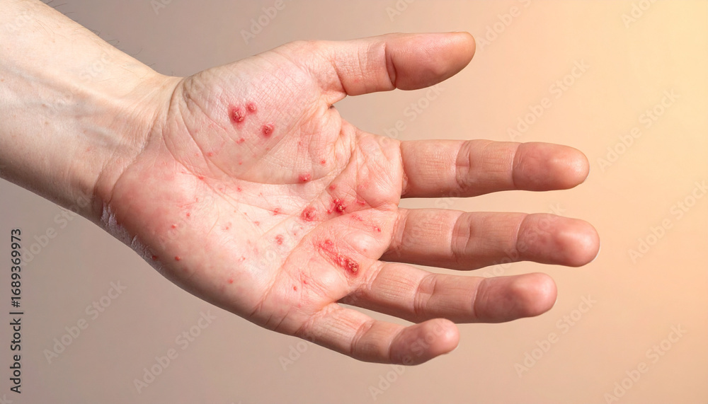 Hand Showing Signs of Hand Foot and Mouth Disease, A Patient's Hand ...