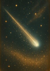 Wall Mural - ethereal comet streaks cosmic night.