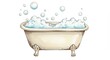 © facegolf - Antique Tub Filled with Bubbles - Relaxation, cleanliness, luxury, comfort, and rejuvenation symbolized in a vintage bathtub overflowing with bubbly water