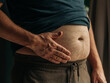 © Masson - Middle-Aged Man Holding Stomach Close-Up