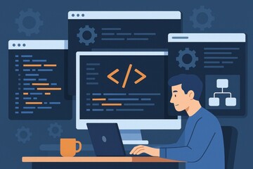 Developer coding digital interface