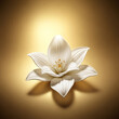 © Tajmeen - Elegant white flower blossom on gold background offers serenity and evokes purity and fresh beauty