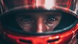 © Johannes - formula 1 driver awaits race start red helmet focused eyes anticipation motorsport tech speed portrait captures determination resolve intensity competition action fast car racing