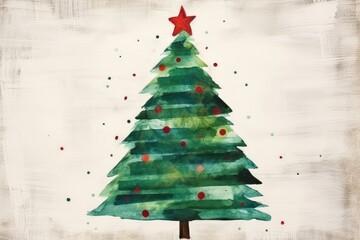 Canvas Print - christmas tree winter art celebration.