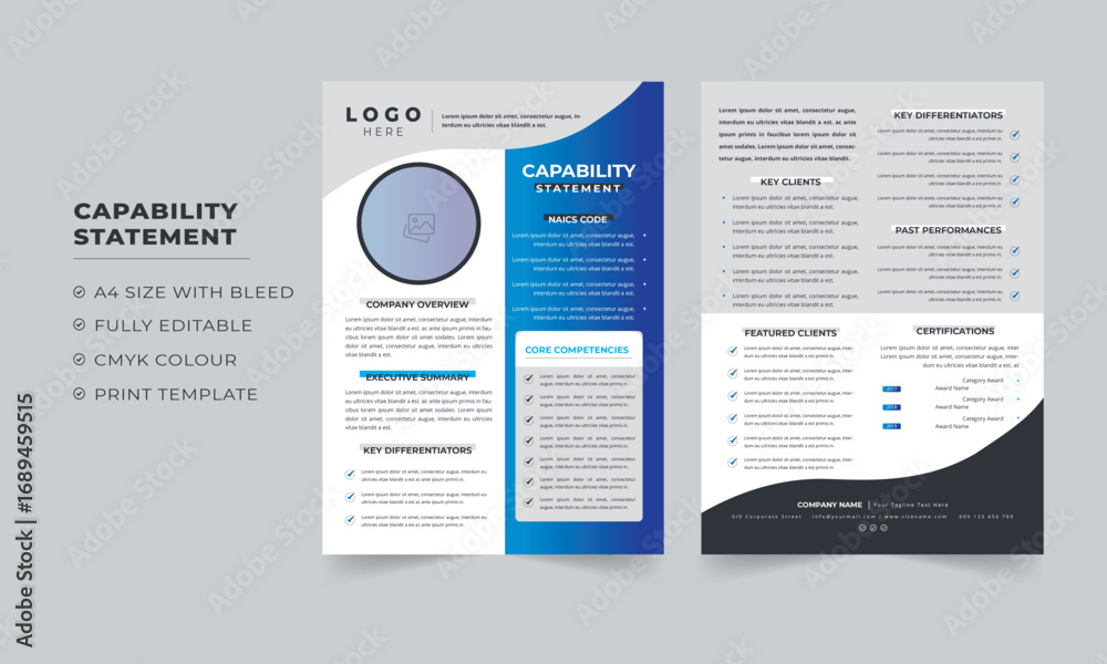 capability statement Template Design for your company or capability ...