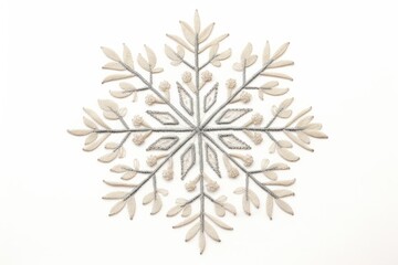 Canvas Print - embroidery of snowflake white leaf celebration.