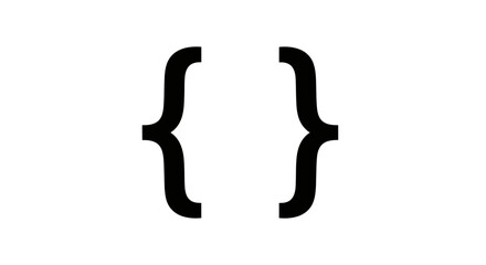 brackets, curly, braces, symbol, punctuation, typography, programming, code, coding, script, language, development, math, formula, expression, operator, delimiter, notation, editor, character, silhoue