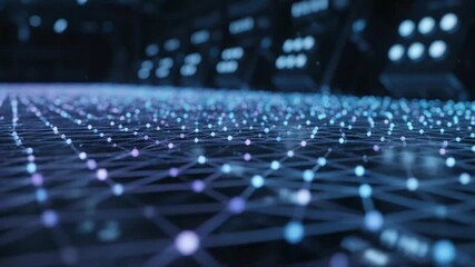 Bluelit grid with nodes in a dark digitalthemed setting