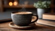 © Joy - Cozy rustic interior steaming coffee cup high resolution picture