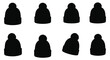 © Kuntol02 - eight black beanies arranged neatly in two rows