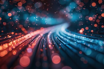 Wall Mural - Network and data speed lighting outdoors glitter.
