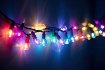 Wall Mural - color fairy lights lighting illuminated celebration.