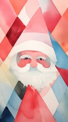 Canvas Print - santa abstract painting shape.
