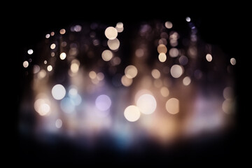 Wall Mural - cold night bokeh light christmas outdoors.