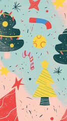 Canvas Print - christmas styles illustration christmas winter celebration.