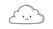 © roza.png - A cute cloud illustration with a smiling face, isolated on transparent background, perfect for childrens designs, weatherrelated themes, and adding a touch of whimsy and happiness