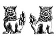 © Arham Ahmed - Paired figures of traditional okinawa shisas Vector Image