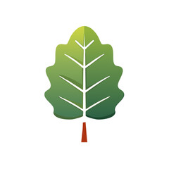 Stylized Tree Illustration with Gradient Green Leaves and Brown Trunk on White Background