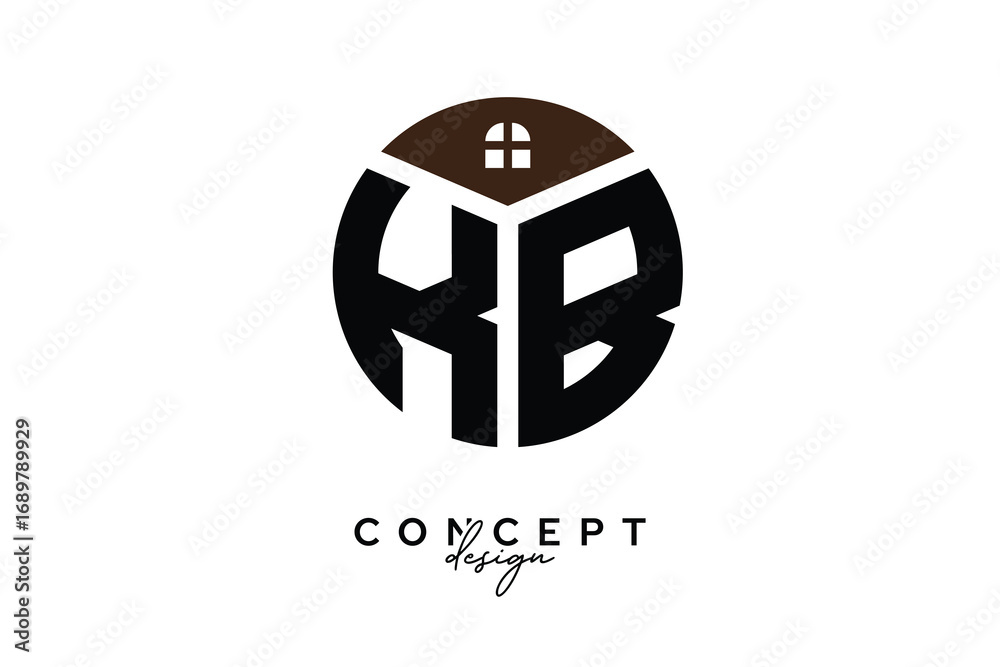 KB Creative Real Estate Monogram Logo Concept Design in Circle Shape ...