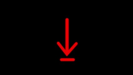 Download icon animation on black background. downloading icon with arrow animated, download button icon, direction Arrow.