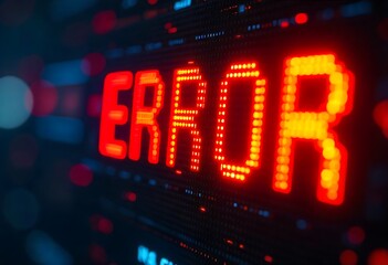 glitch error design with binary code and red digital warning. modern abstract background symbolizing