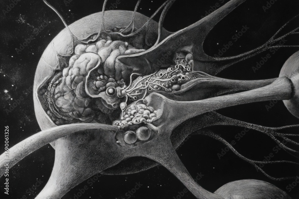 Melatonin receptors in the pineal gland for sleep regulation. Stock ...