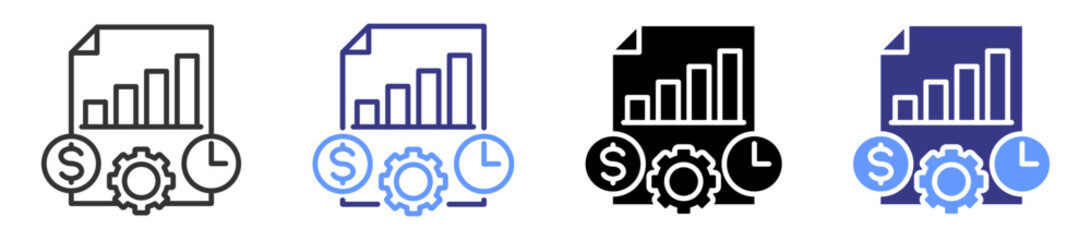 frame work icon set multiple style