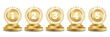 © IQ art_Design - Set of Golden Number Award on Podium Stage. Number Ranking 1 2 3 4 5. Vector Illustration Isolated on White Background. Award, podium ,trophy, badge, emblem, label, vector.
