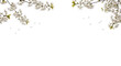 © Sayma - Branches of a cherry blossom tree with delicate white flowers and falling petals, set against a transparent background, symbolizing spring and renewal