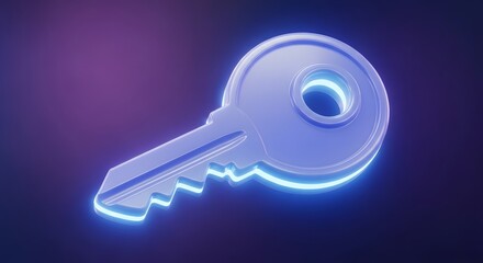 Key on Purple Background