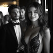 © Natalia - Woman in black dress stands next to man.