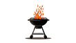 © rouza - Flat vector illustration of a barbecue grill with fire,