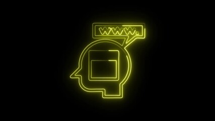 Web Development Icon Animation with Glowing Lines on Black Background