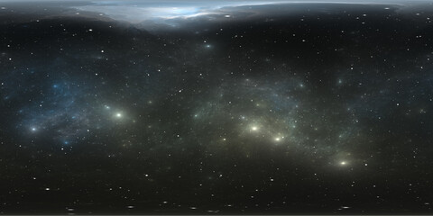 Wall Mural - 360 degree space nebula. giant interstellar cloud with stars, equirectangular projection, environmen