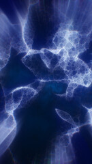 Wall Mural - electric white neural structure bursts across deep blue space in a glowing cosmic web