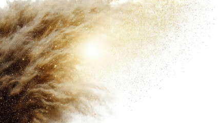 Wall Mural - Golden Spiral Galaxy with Cosmic Dust and Bright Light