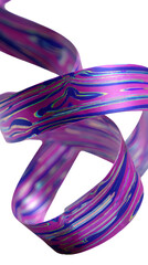 Wall Mural - Abstract Purple and Blue Swirling Ribbon on Black Background