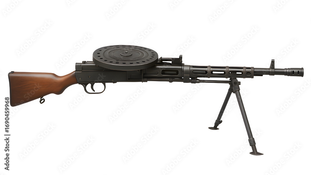 Transparent PNG of Side View DP-28 Light Machine Gun on Bipod Stock ...