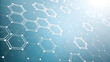 © gleb - Abstract hexagonal medical network pattern on bright blue background with glowing nodes perfect for biotech visuals, health data interfaces and futuristic diagnostics concepts