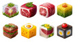© Rayyan - Cube Shaped Food Illustrations with Transparent Background