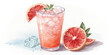 © EON CGI  - Illustration of watercolor illustration of a refreshing grapefruit cocktail